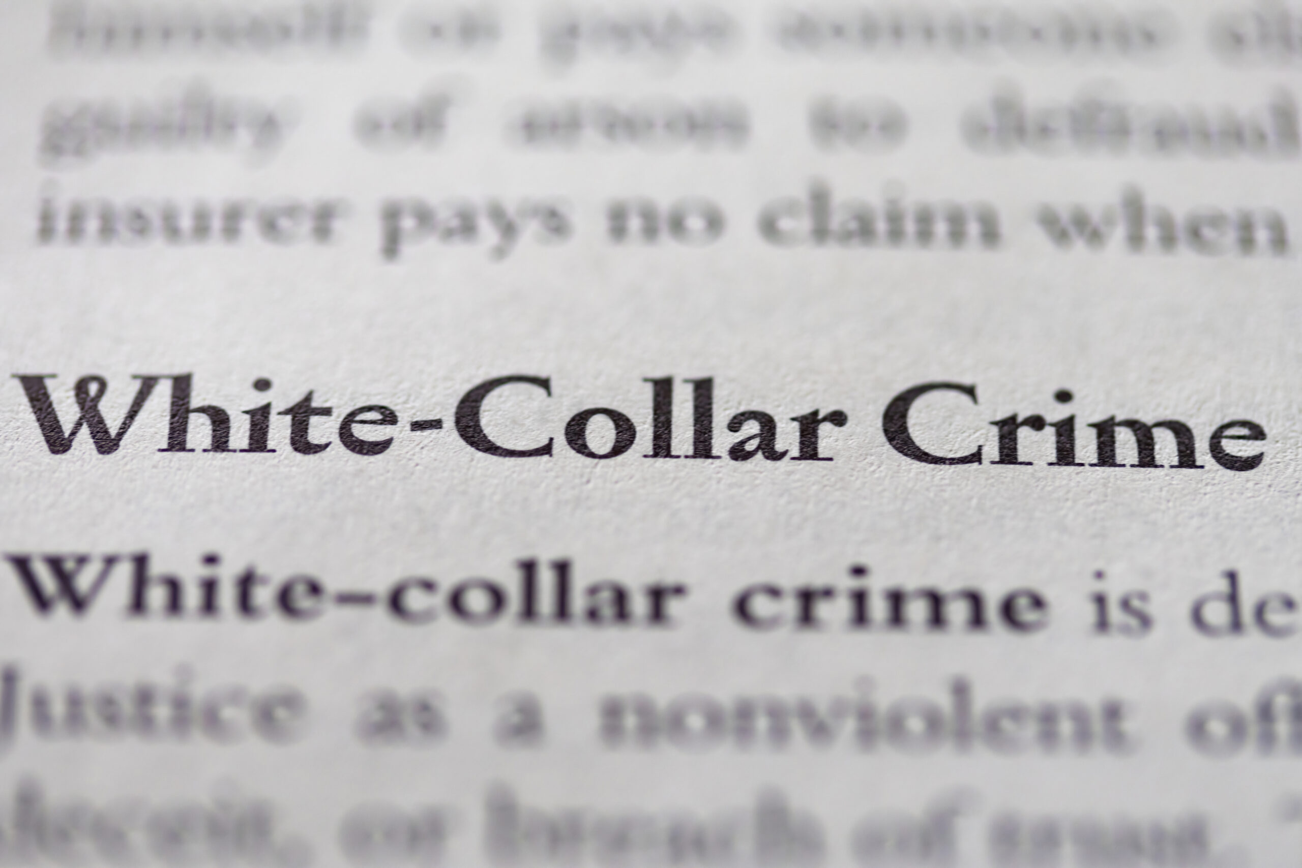 What is considered a white collar crime in Texas?